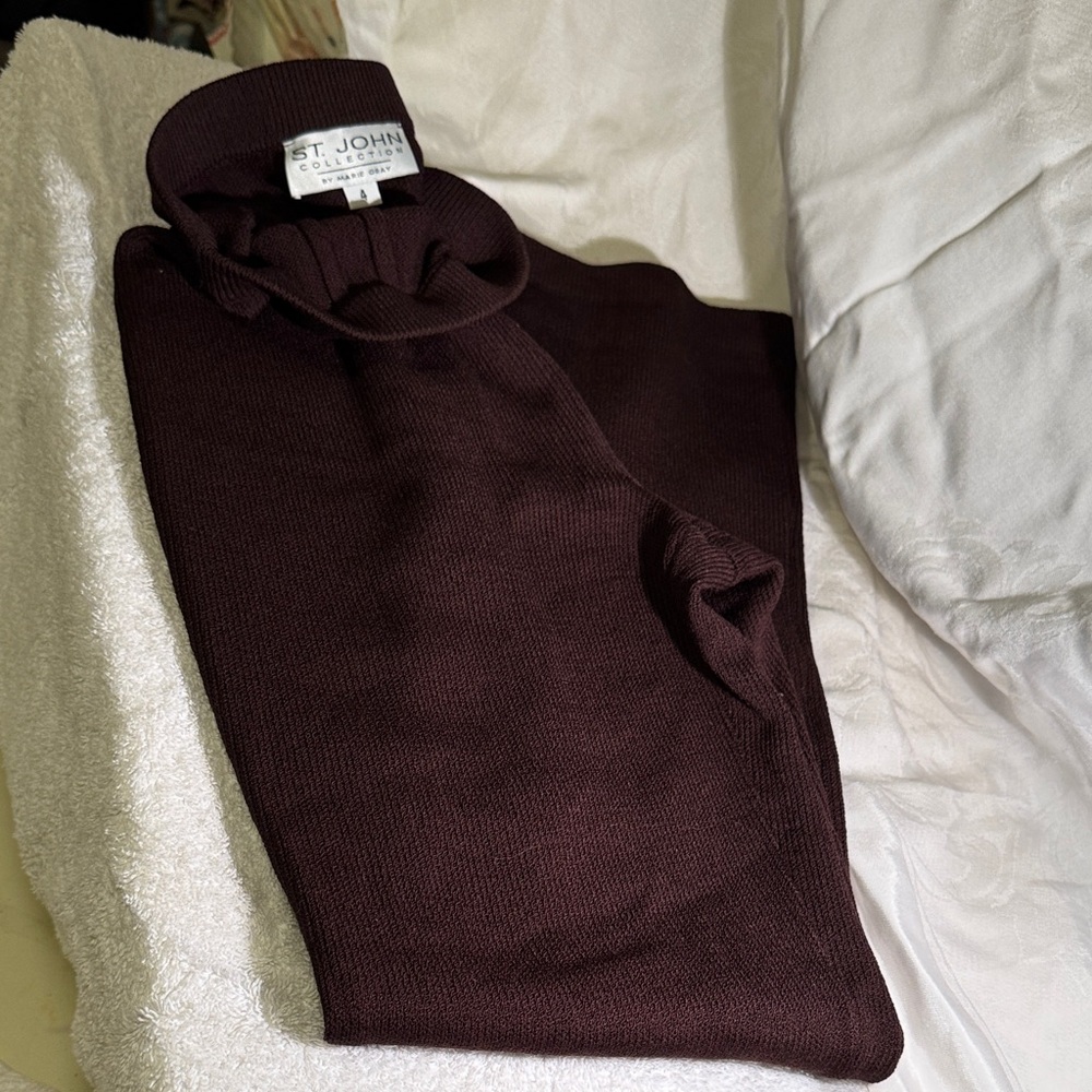 St. John Collection Chocolate Straight Leg Pants